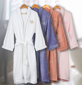 Peignoir d'Hôtel Personnalisé de Luxe en Velours Éponge Épais, Peignoir d'Hiver en Velours Doux et Épais - Product Image 1