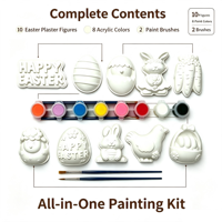 Perlengkapan Lukis Ornamen Plester Paskah Grosir 10 Pcs Figur Plester Kosong Set Kerajinan Lukis Lengkap