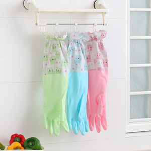 Gants en caoutchouc latex vert 50 cm, doublés polaire, imperméables, pour les travaux ménagers, la vaisselle, utilisation hivernale - Product Image 4