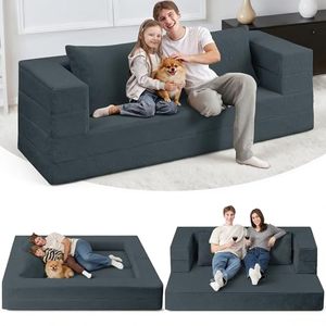 Canapé-lit pliant convertible avec coussins en éponge offerts, fausse fourrure de haute qualité <span class=keywords><strong>pour</strong></span> chambre et <span class=keywords><strong>studio</strong></span> - Product Image 4