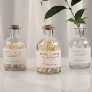 Skeem Design Clear Cloche Glass Bottle Fireplace Match with Jar