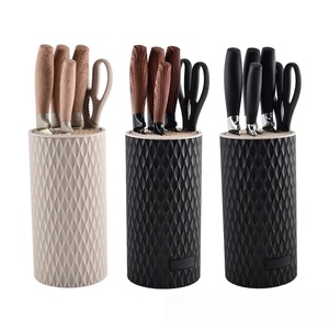 7Pcs Kitchen <b>Knife</b> <b>Set</b> with Universal <b>Knife</b> Block Multi Color Options Stainless Steel <b>Knives</b> <b>Set</b> with Scissors Factory Wholesale - Product Image 1