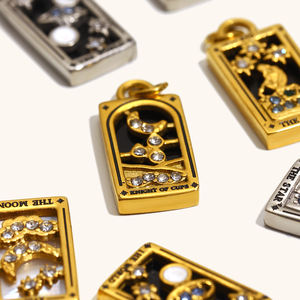 Dingran liontin cincin kunci berlapis emas, aksesoris liontin Enamel warna-warni berlapis emas baja tahan karat - Product Image 4