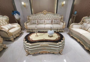 Villa classico antico <span class=keywords><strong>Vintage</strong></span> <span class=keywords><strong>curvo</strong></span> tappezzeria vittoriana antico <span class=keywords><strong>Vintage</strong></span> Beige pelle Chesterfield <span class=keywords><strong>divano</strong></span> antico imbottito antico - Product Image 2