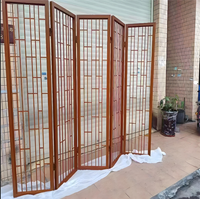 Partition Wall Chinese Ancient Style Louver Aluminum Alloy Folding Screen Panel Rectangular Arch for Villa & Hotel