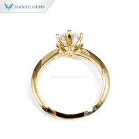 Tianyu Gems 7x9mm 2ct Ovale Brillant Coupe Moissanite Anneau 6 Prongs Couteau Bord Bande 18k 14k 10k Or Jaune Solitaire Anneaux Femmes