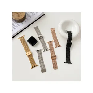 Novo Trigo Orelha Design Metal Aço Inoxidável Relógio Correias Para Apple Watch Band 49mm 45MM