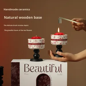 Lilin Soy Wax dalam Kotak Hadiah Cabang Camellia untuk Pertunangan Pernikahan Pindah Rumah Hari Valentine Hadiah Romantis Mewah Hari Valentine - Product Image 3