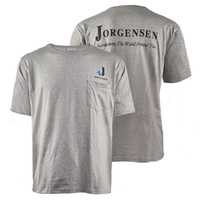 Promotie Klaar Om Te Verzenden 100% Katoenen Zomer Korte Mouw T-Shirt Detailhandel Groothandel Grijs Vrijetijdsmode Shirt Met Borstzak