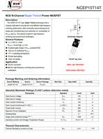 NCE Power NCEP15T14T MOSFET de Potencia TO-247 320W 100% Original y con Código de Lote Rastreable