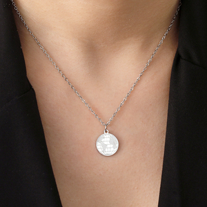 Mode 18k or <span class=keywords><strong>carte</strong></span> <span class=keywords><strong>du</strong></span> <span class=keywords><strong>monde</strong></span> gravé pièce disque pendentif collier Non ternir personnalisé gravure pièce collier pour femmes filles - Product Image 6