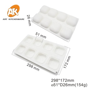 AK 8-cavità quadrato in Silicone Mousse stampo per torta nuovo per uso alimentare pasticceria utensili da cucina per forno per cioccolato gelatina di sapone - Product Image 2