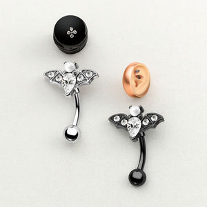 <span class=keywords><strong>Piercing</strong></span> de barra curvada de acero inoxidable, anillo de ceja de murciélago, anillo de 16G, <span class=keywords><strong>Piercing</strong></span> de diseño de moda para hombres y mujeres - Product Image 2
