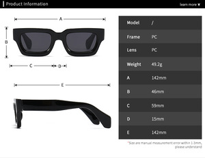 86608 New Style Personality Fashion Trendy Modern Charm Versatile Square Women Men Shades Vintage <b>Sunglasses</b> - Product Image 3