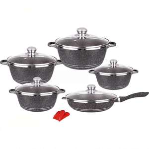 Professional 12PCS Marble Nonstick Aluminum Cookware Set <b>Pots</b> Pans Set High-End Kitchen Gift for Serious Cooks - Product Image 4