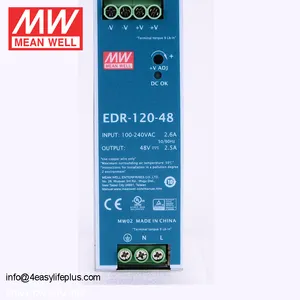 DIN RAIN Meanwell EDR-120-48 48V DC MW Single Output Industrial EDR-120 Series Switching Power Supply