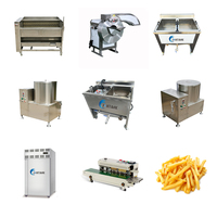 JOHTANK Eenvoudig te bedienen semi-automatische productielijn voor frites, roestvrijstalen gemotoriseerde machines voor de verwerking van groenten en fruit