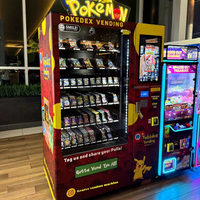 Distributeur automatique de cartes Pokémon Focusvend avec grand écran et systèmes d'ascenseur pour une protection efficace des cartes