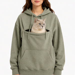 เสื้อฮู้ดสำหรับสัตว์เลี้ยงขนาดใหญ่พิเศษแบบมีกระเป๋าคู่ ผ้าฟลีซเนื้อนุ่มแบบซักได้ เสื้อสวมหัวแบบแฮนด์ฟรีสำหรับแมวตัวเล็ก ลูกแมว ลูกสุนัข - Product Image 1