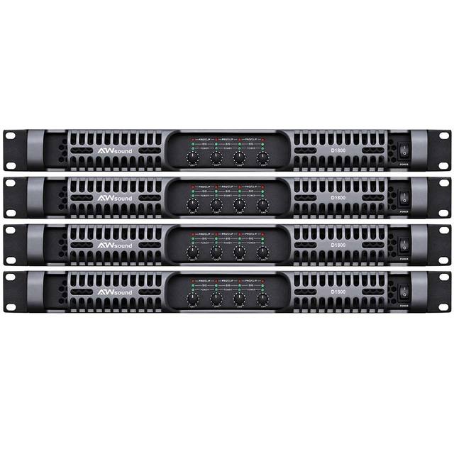Hifi Stereo Audio Power Amplifier D1800 1800w Power Amplifier Class D 1U 4 Channel Digital Stereo Power Amplifier Audio