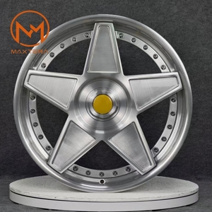 Rines de Aleación Maxtera Forjados a Medida de 2 Piezas y 5 Estrellas con Bloqueo Central para Autos de Pasajeros, Compatibles con <span class=keywords><strong>Ferrari</strong></span> <span class=keywords><strong>458</strong></span> F8, Porsche, Maserati, Audi R8 - Product Image 1