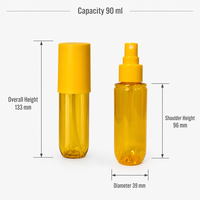 Bouteille pulvérisateur PET 90 ml couleur personnalisée, brume fine, emballage cosmétique pour soins de la peau, parfum, rechargeable, portable, bouteille en plastique de voyage