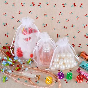 Sacs en <span class=keywords><strong>organza</strong></span> blanc uni 13x18cm, lot de 100, pour remplir de petits objets, bijoux, cadeaux de mariage, cadeaux de Noël - Product Image 5