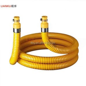Tuyaux <span class=keywords><strong>de</strong></span> <span class=keywords><strong>gaz</strong></span> en acier inoxydable renforcé, revêtus <span class=keywords><strong>de</strong></span> PVC jaune, sur mesure et en gros, pour la cuisine. - Product Image 3