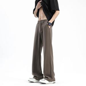 Nouvelle Tendance Été 2024 : Pantalon Homme en Soie Glacée Léger, Taille Mi-Haute, Multi-Poches, Style Américain High Street, Coupe Droite Drapée Légèrement Évasée - Product Image 3