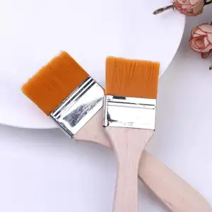 Büyük düz fırça yağlı boya fırçası çip boyama naylon ahşap saplı fırça fırçaları