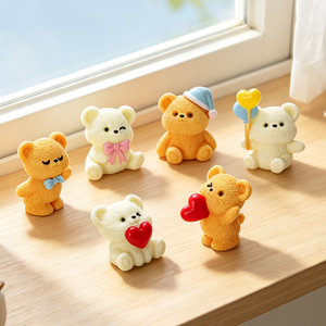 Figurines en résine personnalisées de mini-ours mignons, statues d'animaux de collection pour la décoration de table, de jardin, de micro-paysage et de maison - Product Image 4