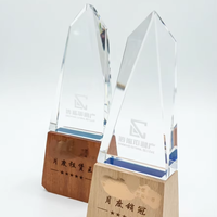 Trophée en cristal personnalisé en gros, récompense en verre transparent avec logo personnalisé