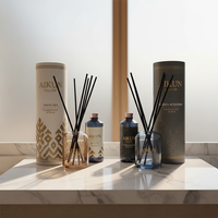 Diffuseur de parfum en verre noir de 25 ml Aikun, service rapide en petite série, personnalisé, pour jardin, avec boîte cylindrique foncée, idéal pour les cadeaux de fêtes
