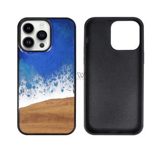 Funda de Madera Hecha a Mano para <span class=keywords><strong>iPhone</strong></span> 16 18, Madera Real y Resina, Diseño Único, Fundas para Teléfono con TPU Suave Antigolpes, Funda de Madera de Cerezo - Product Image 6