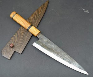Cuchillo de Cocina Japonés - Rebanador de Sashimi 250, Rebanador de Pescado, Cuchillo Forjado a Mano, Mango Especial de Bambú - Product Image 5