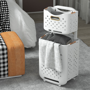Panier à linge pliable pour la maison, panier à linge pour salle de bain, panier à linge mural pour les toilettes, panier de rangement pour vêtements sales avec roulettes - Product Image 3