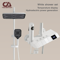 Système de robinetterie de bain thermostatique intelligent à affichage LED moderne, touches de piano, jet de pluie doux
