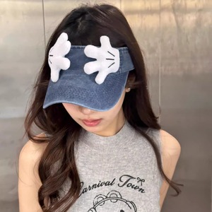 <span class=keywords><strong>Mickey</strong></span> <span class=keywords><strong>Gants</strong></span> Rayé Design Chapeau Vide Mignon Dessin Animé Sports UV-Proof Niche Chapeau De Protection Solaire - Product Image 6
