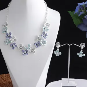 Cring CoCo-conjunto de joyas geométricas de plata, de aleación de esmalte sin níquel, a rayas, Pendientes colgantes de circonita, collar