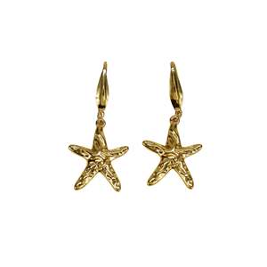 Boucles d'oreilles pendantes en forme d'étoile de mer, acier inoxydable 316L, placage or PVD, bijoux tendance - Product Image 1