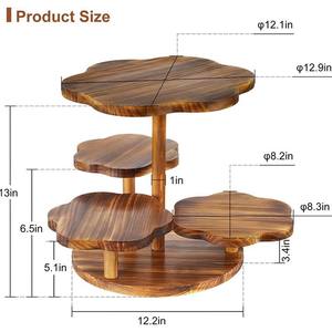 Étagère en bois multi-niveaux à 4 étages, ronde, sur pied, écologique, support de plantes multifonctionnel pour la décoration de la maison - Product Image 3