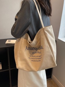 Casual <b>Large</b> Capacity Red Color <b>Canvas</b> Tote <b>Bag</b> Women Handbags Designer Shoulder Big Shopper <b>Bag</b> for Daily Use - Product Image 1