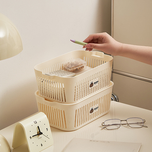 Giỏ đựng đồ nhựa xếp chồng được MONR có nắp, hộp đựng quần áo và đồ lót, nhiều ngăn, họa tiết sọc, hộp nhựa đa năng - Product Image 2