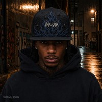 Casquette Snapback à visière plate, brodée, 5 panneaux, style Trucker, avec face avant en mousse et filet, style West Coast Gothic Chicano Urban Streetwear, en gros