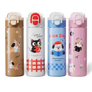 Gourde isotherme pour enfants 3D à haute valeur esthétique, impression 3D, qualité alimentaire, double poignée, dessin animé, étudiant, 500 ml, été 2025 - Product Image 1