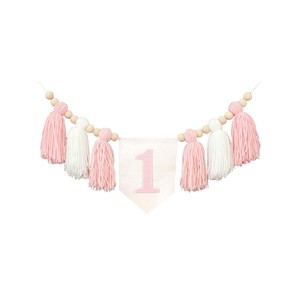Guirnalda de Cumpleaños Estilo Boho con Cuentas de Madera y Borlas para el Primer Cumpleaños del Bebé, Decoración para Silla Alta - Product Image 5