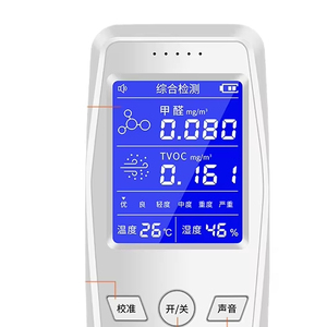 Testeur de qualité de l'air portable Aismartlink : détecte le formaldéhyde, les COVT, la température et l'humidité avec affichage numérique - Product Image 1