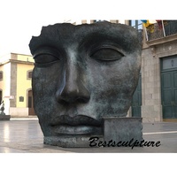 Décoration extérieure Coulée de bronze Demi-visage d'homme Art moderne Grand jardin Sculpture en cuivre