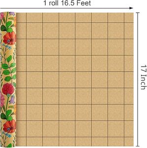 Papel de regalo kraft con diseño de flores coloridas en acuarela, 5 metros, para el Día de la Madre y San Valentín. - Product Image 5