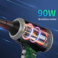 Souffleur d'air électrique haute puissance 90W pour clavier et écran d'ordinateur, sans fil, rechargeable, avec brosse de nettoyage